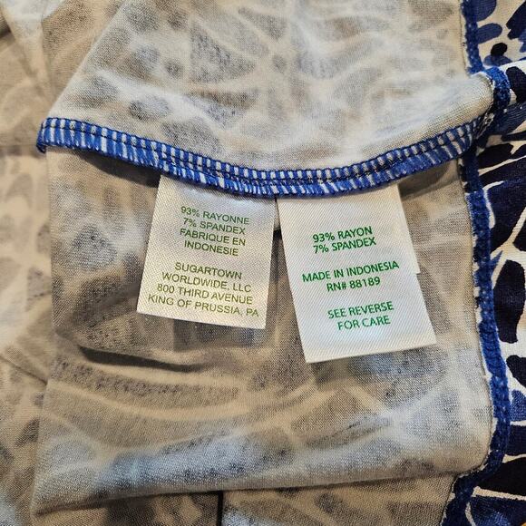 Lilly Pulitzer Sophie Dress Taverna Tile UPF 50+ 3/4 Sleeve Blue & White Small - Picture 13 of 14